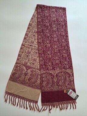 NWT Tibet Handloom Shawls Floral & Paisley Design Yak Wool Shawl -  Scarf